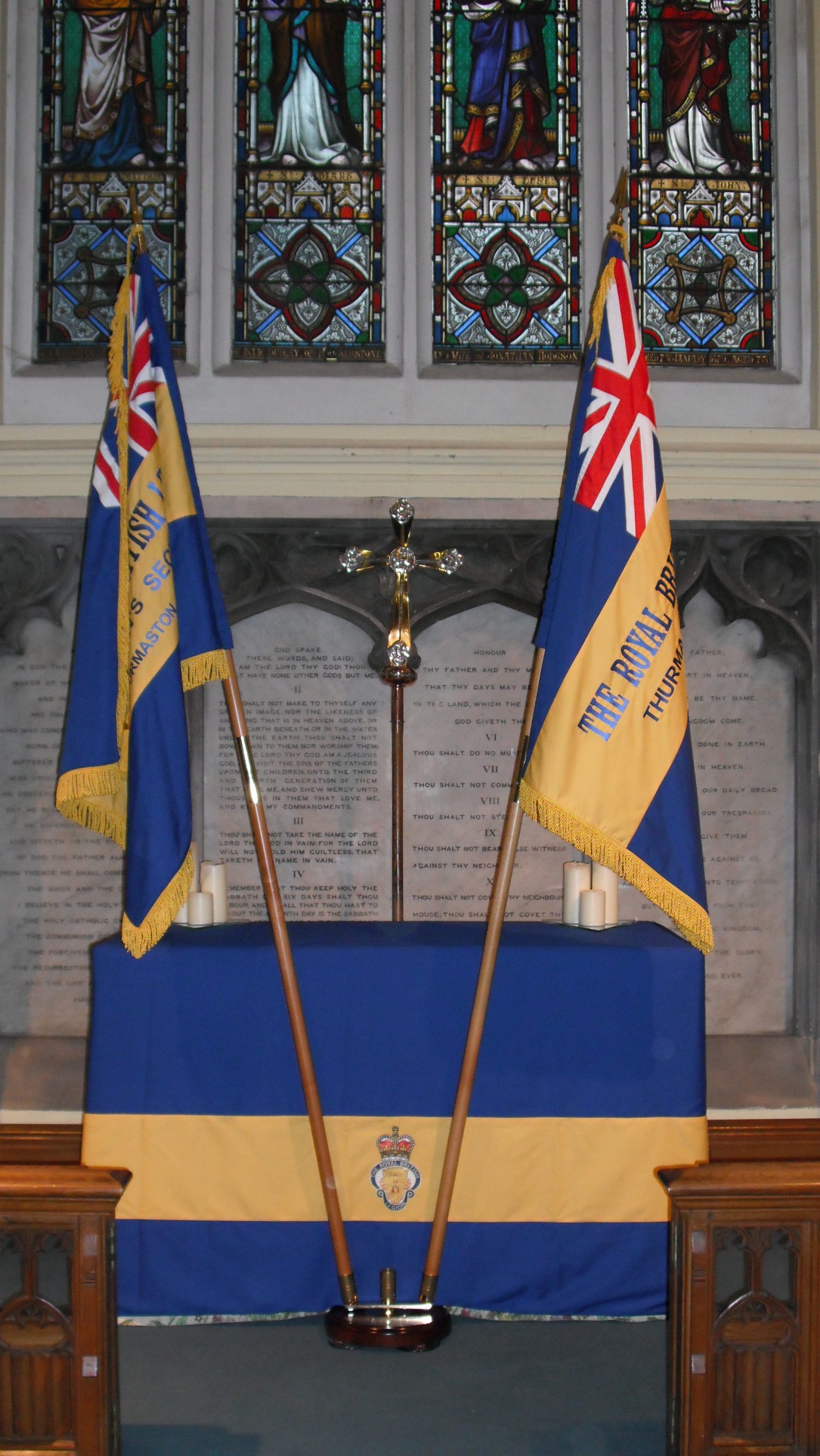 Royal British Legion Altar Cloth and Standards at St Michael & All Angels, Thurmaston